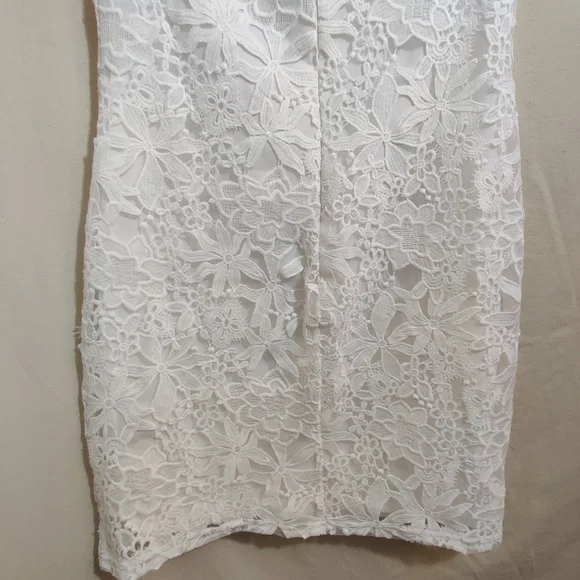 FOREVER 21 NWT Cream Knit Multicolor Floral Embroidered Off The Shoulder Dress L - Picture 12 of 16